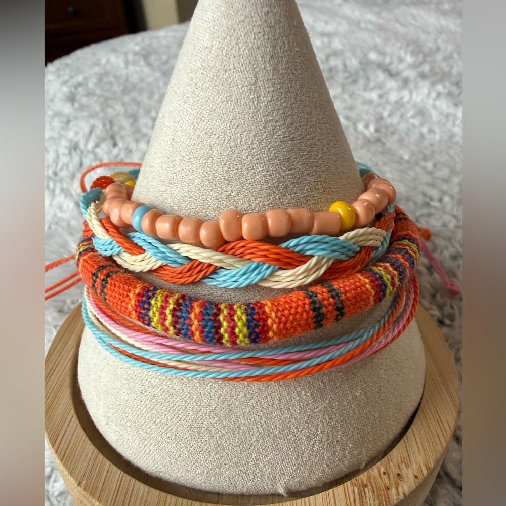 Boho Colorful Beaded and Woven Bracelets Set. 4 pieces NWOT